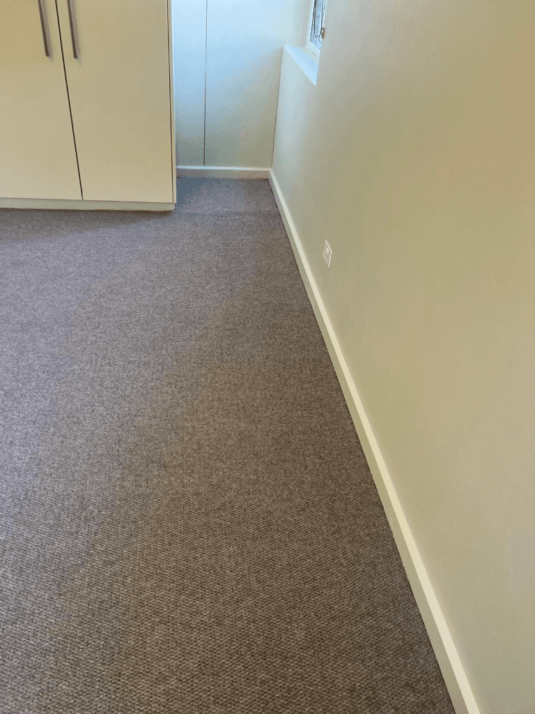Finished room after waterproofing and leak repair
